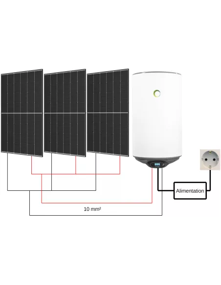 Kit solaire 1500 W avec chauffe-eau 80L FOTHERMO (Schéma)