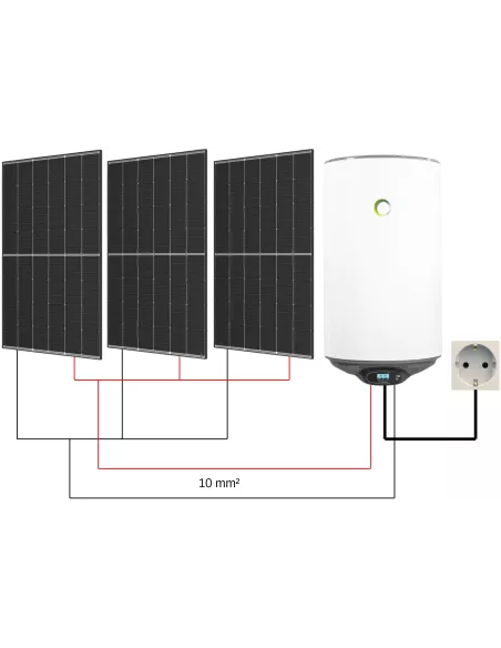 Kit solaire 1500 W avec chauffe-eau 80L FOTHERMO HYBRIDE (Schéma)