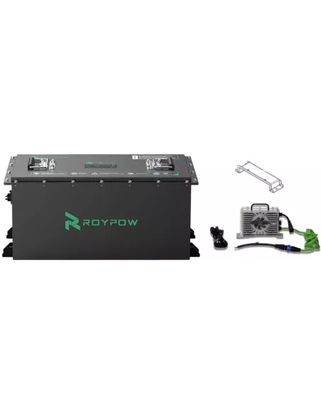 Kit batterie lithium + chargeur pour voiture de golf Roypow S51105P-A 48V 105Ah