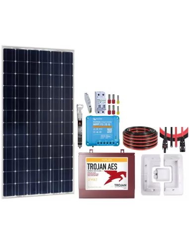 Kit solaire pour camping car 175 W 12 V avec batterie Trojan