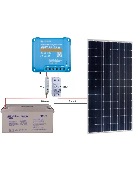 Kit solaire pour camping car 175 W 12 V avec batterie Victron