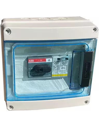 Coffret DC 600VDC 3kW avec parafoudre (fermé)