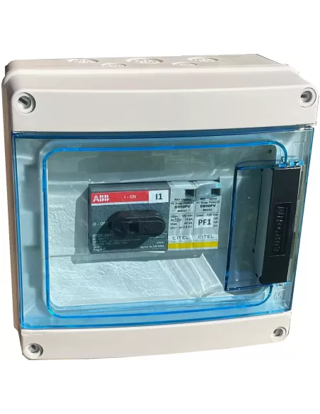 Coffret DC 600VDC 3kW avec parafoudre (fermé)