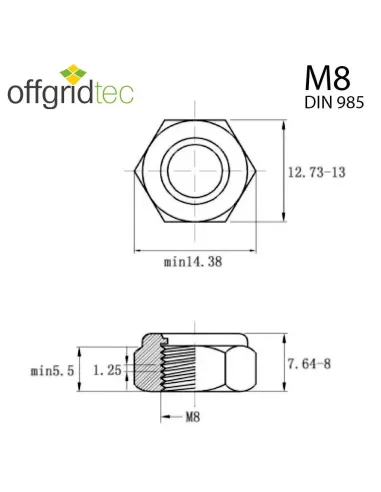 Écrous autobloquants M8 Offgridtec