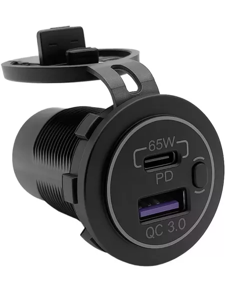 Adaptateur de charge rapide pour voiture avec double prise USB-A + USB-C