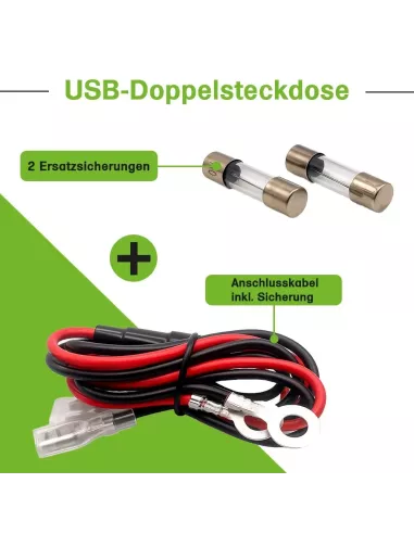 Adaptateur de charge rapide pour voiture avec double prise USB-A + USB-C
