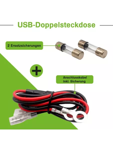 Adaptateur de charge rapide pour voiture avec double prise USB-A + USB-C