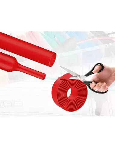 5 mètres de gaines thermo rétractable Rouge Diamètre 9 mm