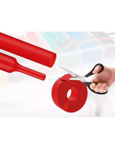 5 mètres de gaines thermo rétractable Rouge Diamètre 9 mm
