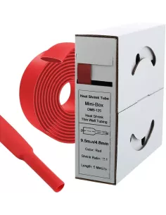 5 mètres de gaines thermo rétractable Rouge Diamètre 9 mm