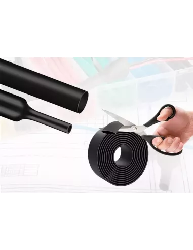 5 mètres de gaines thermo rétractables Noires Diamètre 9.5 mm