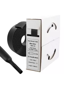 5 mètres de gaines thermo rétractables Noires Diamètre 12.7 mm