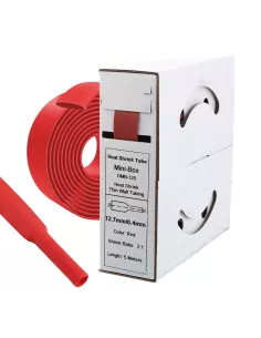 5 mètres de gaines thermo rétractables Rouges Diamètre 12.7 mm