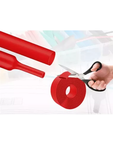 5 mètres de gaines thermo rétractable Rouge Diamètre 19.1 mm