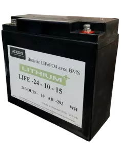 Batterie Lithium+ ACEDIS LIFE24-10-15 24 V 10 Ah avec BMS 15 A