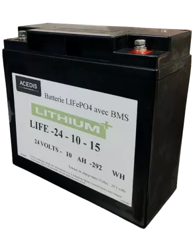 Batterie Lithium+ ACEDIS LIFE24-10-15 24 V 10 Ah avec BMS 15 A