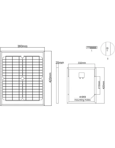 Panneau solaire monocristallin 12 V 20 W Offgridtec