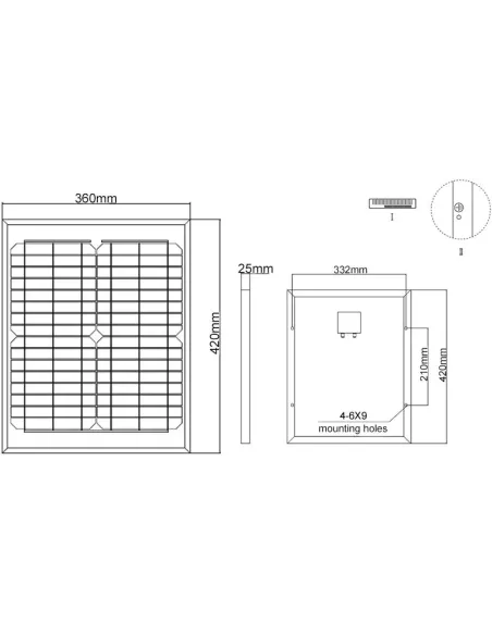 Panneau solaire monocristallin 12 V 20 W Offgridtec