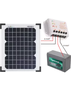 Kit solaire 10 W 12 V avec Régulateur solaire IP68 2
