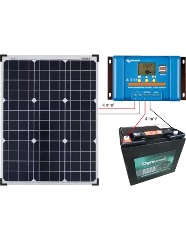 Montage kit solaire 50 W 12 V