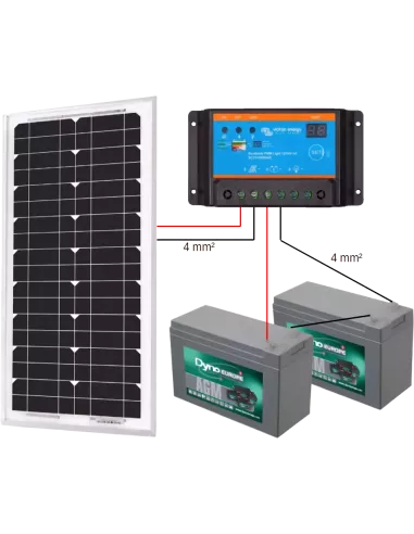 Montage kit solaire 20 W 24 V