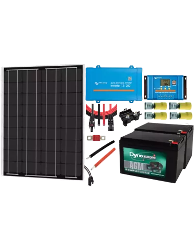 Kit solaire 50 W 24 V avec convertisseur 250 VA