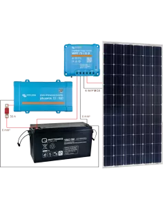 Kit solaire 215 W 12 V avec convertisseur 500 VA 2