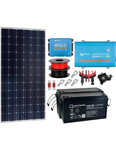 Kit solaire 360 W 12 V avec convertisseur 800 VA