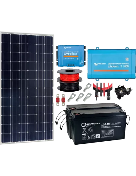 Kit solaire 360 W 12 V avec convertisseur 800 VA