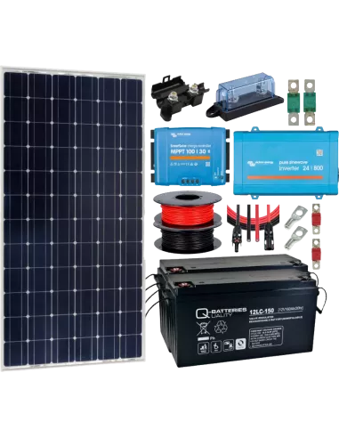 Kit solaire 360 W 24 V avec convertisseur 800 VA