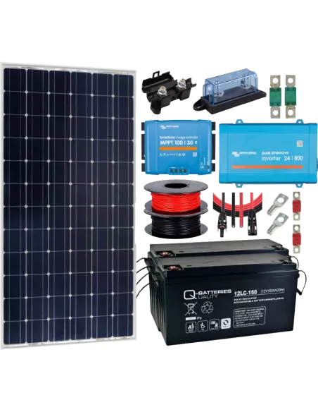 Kit solaire 360 W 24 V avec convertisseur 800 VA
