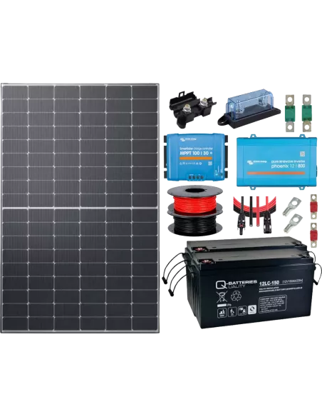 Kit solaire 500 W 12 V avec convertisseur 800 VA