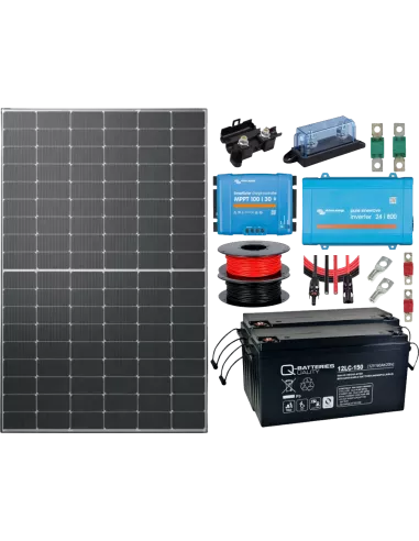 Kit solaire 500 W 24 V avec convertisseur 800 VA