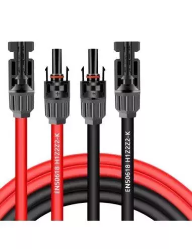 Paire de Rallonges de câble solaire 10 mm² avec connectique MC4 (1 à 20 m)