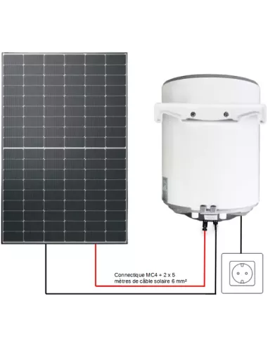 Kit solaire 425 W avec chauffe-eau 30L FOTHERMO HYBRIDE | BRANCHEMENTS