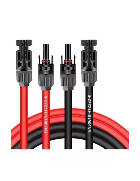 Paire de Rallonges de câble solaire 10 mm² avec connectique MC4 (1 à 20 m)