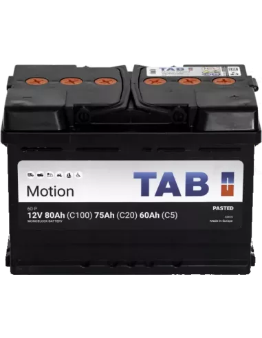 Batterie à décharge lente 60P L2 12 V 75 Ah TAB MOTION