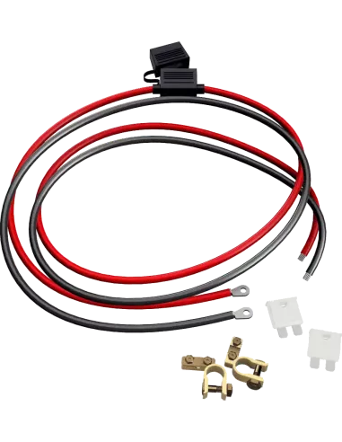 Câble de batterie avec fusible 25 A, cosse à œillet M8 et colliers de batterie