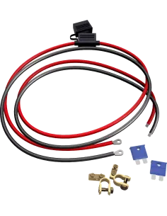 Câble de batterie avec fusible 15 A, cosse à œillet M8 et colliers de batterie