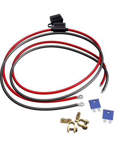 Câble de batterie avec fusible 15 A, cosse à œillet M8 et colliers de batterie