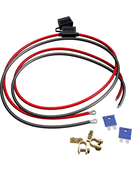 Câble de batterie avec fusible 15 A, cosse à œillet M8 et colliers de batterie