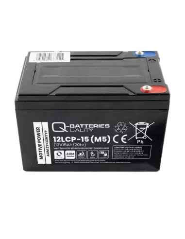 Batterie AGM cyclique 12LCP-15 QUALITY BATTERIES