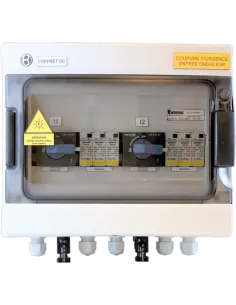Coffret de protection DC 1000 V, 25 A, 2 champs