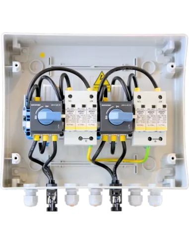 Coffret de protection DC 1000 V, 25 A, 2 champs Détail