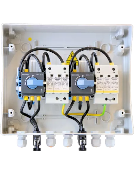 Coffret de protection DC 1000 V, 25 A, 2 champs Détail