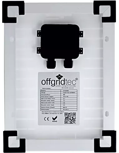 Panneau solaire monocristallin 12 V 5 W Offgridtec
