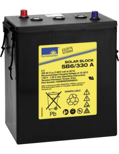 Batterie Gel 6 V 330 Ah - SB6/330A SOLAR BLOCK SONNENSCHEIN