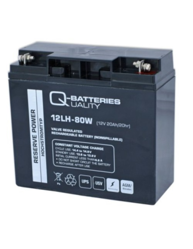 Batterie stationnaire Haut débit 12LH-80W QBATTERIES / 12V 20Ah