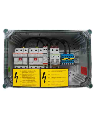 Boite de jonction solaire 6 champs GCB 6.1 150 V 60 A avec parafoudre