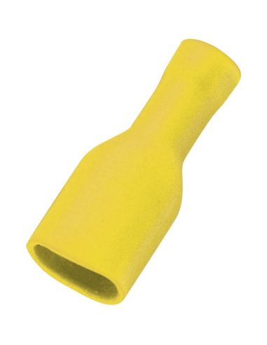 Cosse plate isolée femelle jaune 6.3 x 0.8 mm